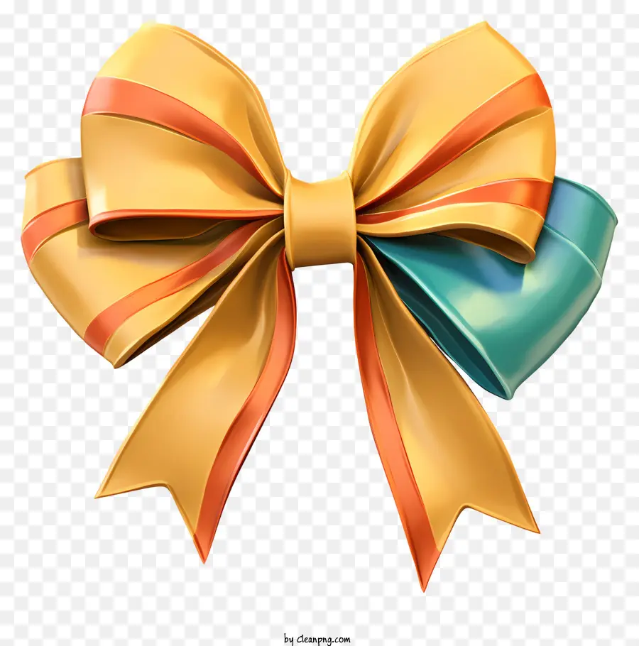 Golden Bow，Fitas Azuis PNG