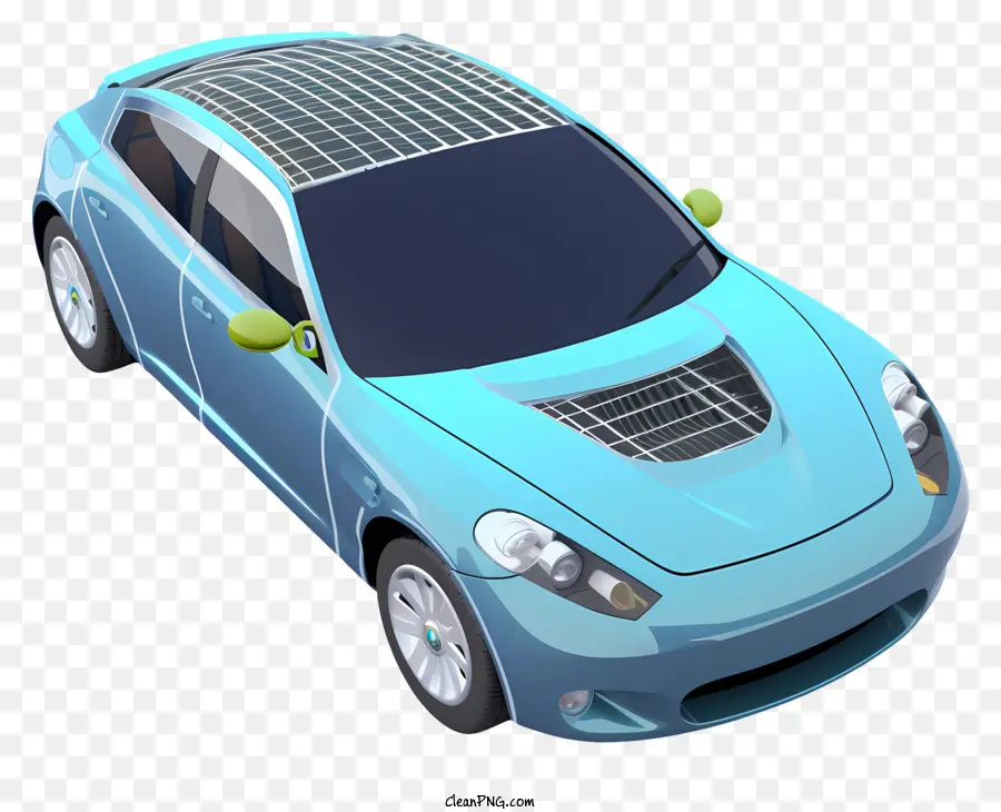 Carro Azul，Painel Solar PNG