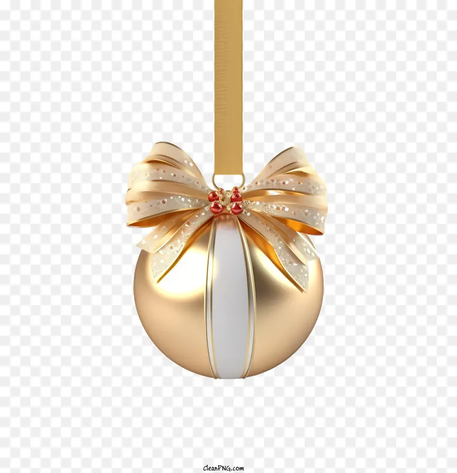 Bola De Natal，Enfeite De Natal Dourado PNG