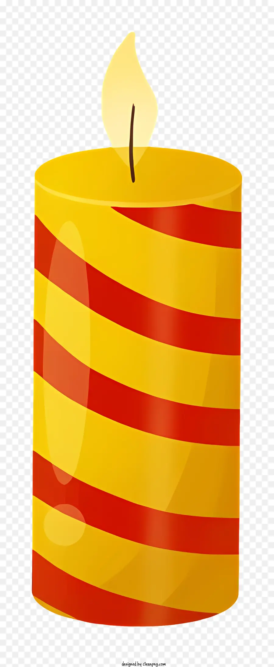 Vela Acesa，Design Listrado Amarelo E Vermelho PNG