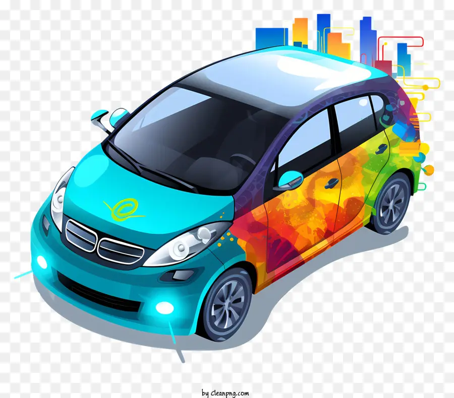 Carro Arco íris，Veículo Colorido PNG