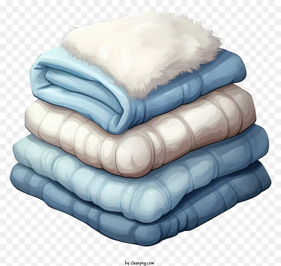 Cobertores Azuis E Brancos，Cobertores Empilhados PNG