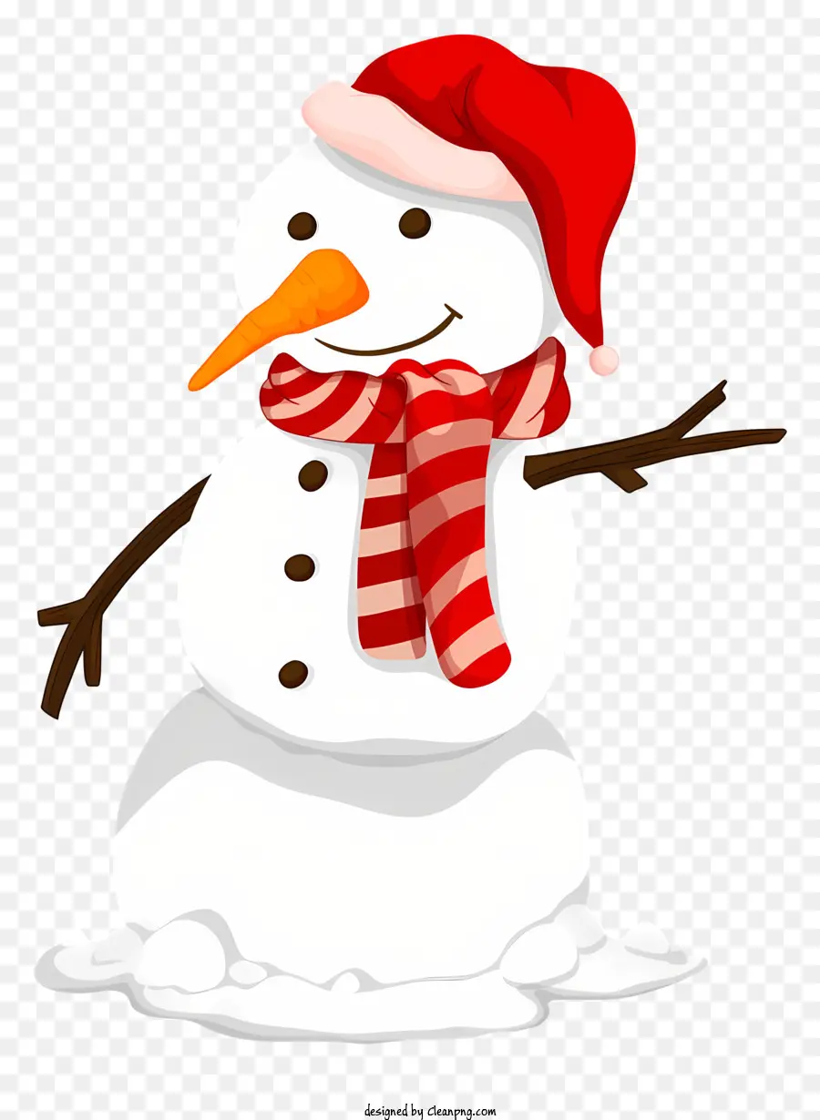 Cartoon Boneco De Neve，Lenço Vermelho E Branco PNG