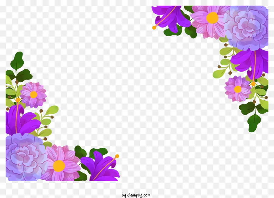 Arranjo Floral，Flores Roxas PNG