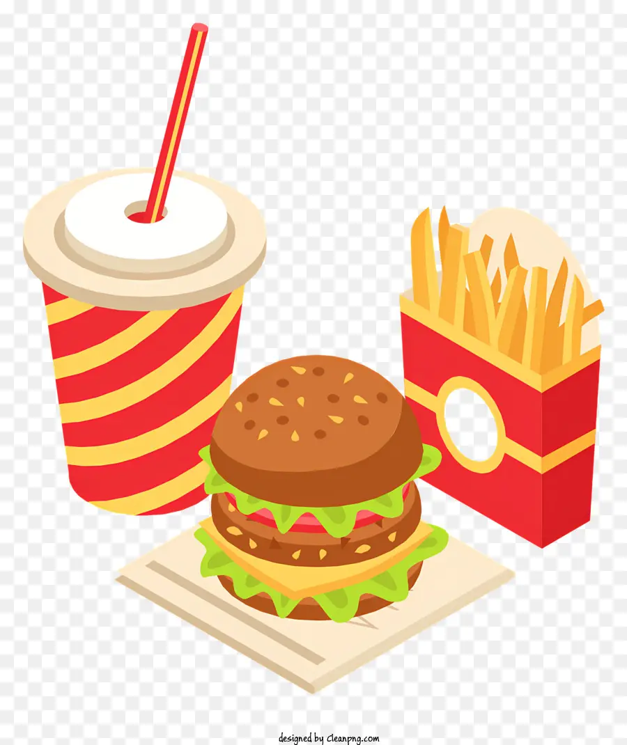 Hamburger，Batatas Fritas PNG