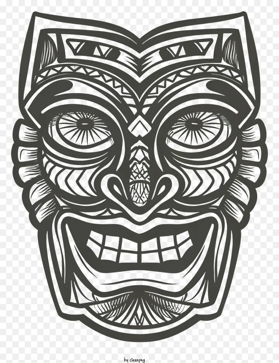 Máscara Tribal，Design Esculpido PNG