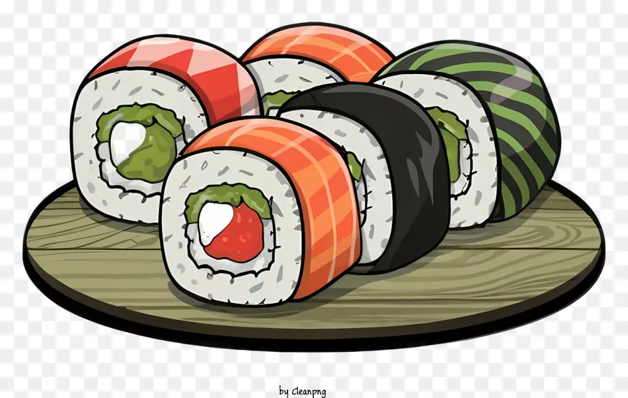 Rolos De Sushi，Sushi Colorido PNG