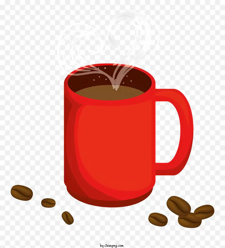 Café，Caneca Vermelha PNG