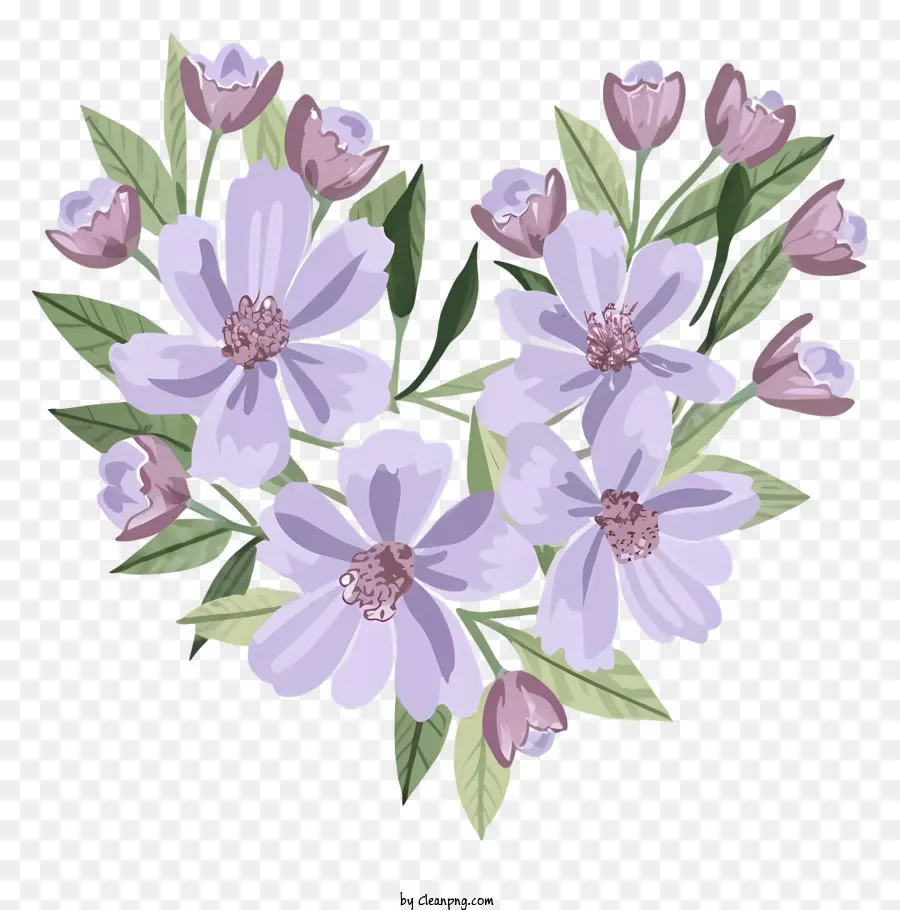 Heartshaped Flores，Flores Roxas PNG