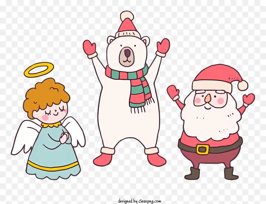 Personagens De Desenhos Animados，Roupa De Papai Noel PNG