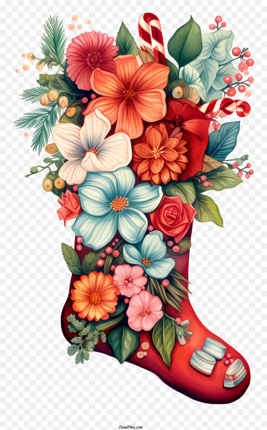 Boot Red，Flores PNG