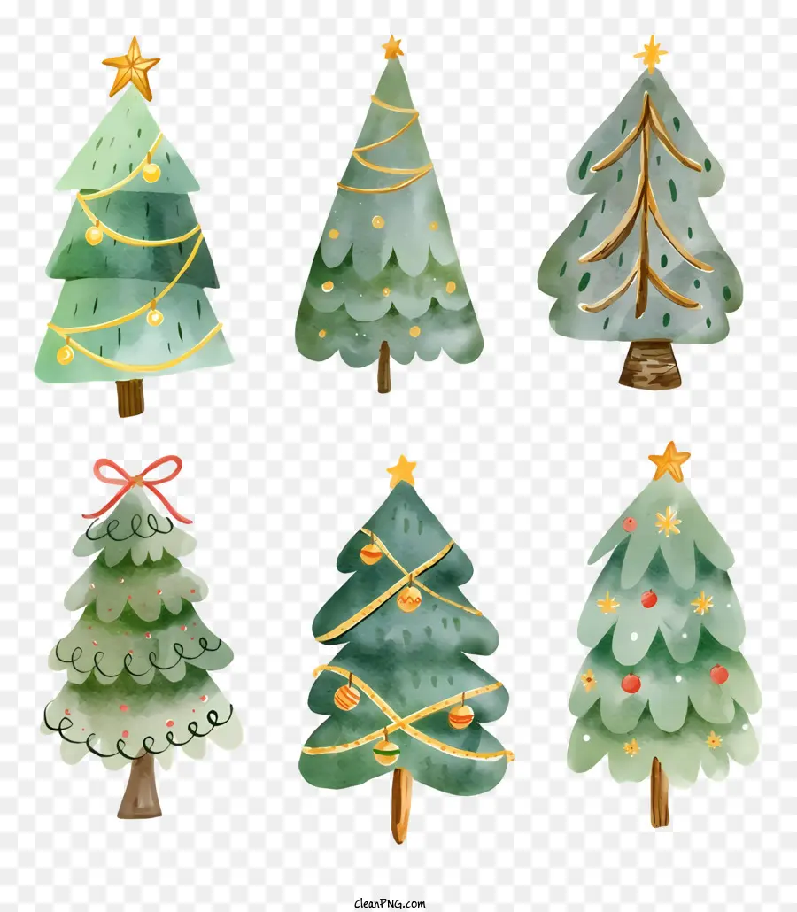 árvores De Natal，Formas E Tamanhos Diferentes PNG