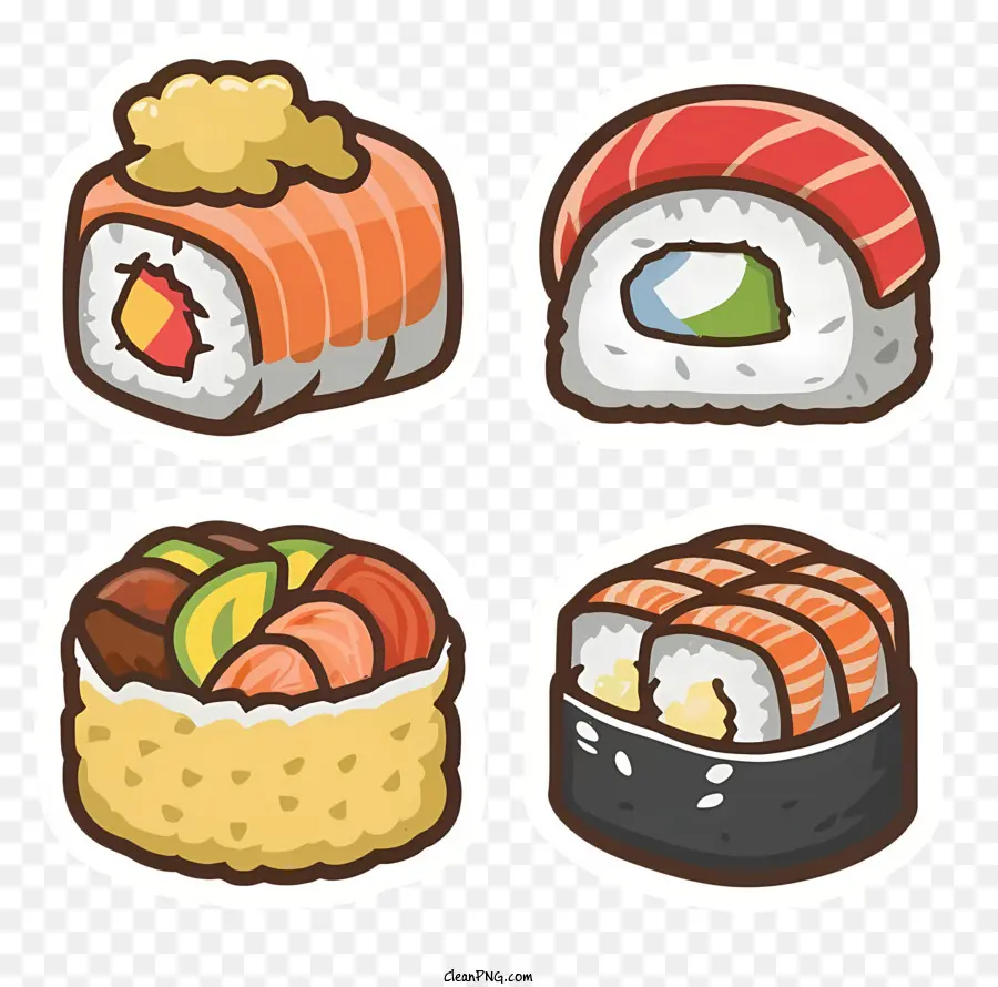 Rolos De Sushi，Arroz De Sushi PNG