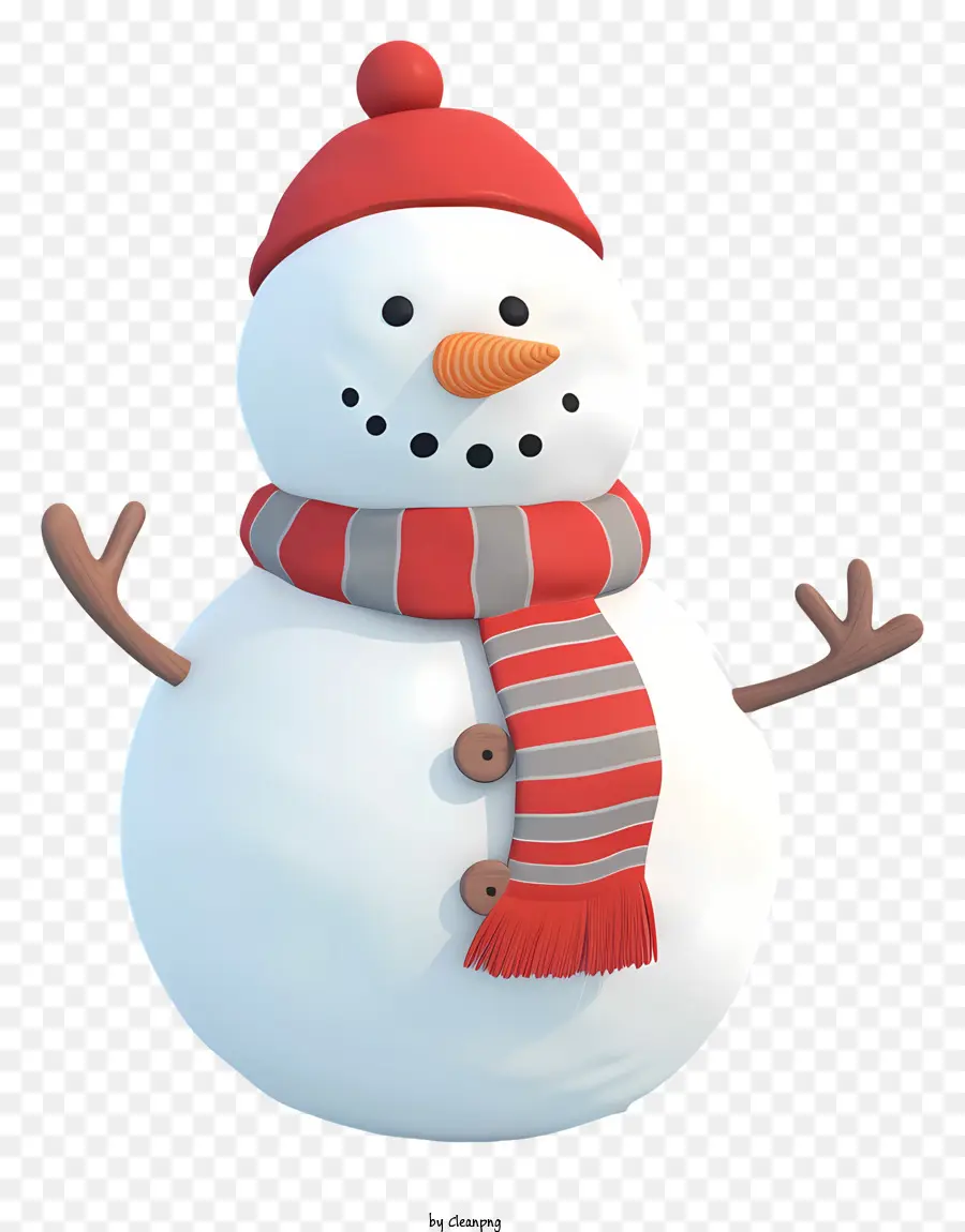 Boneco De Neve，Lenço Vermelho E Branco PNG