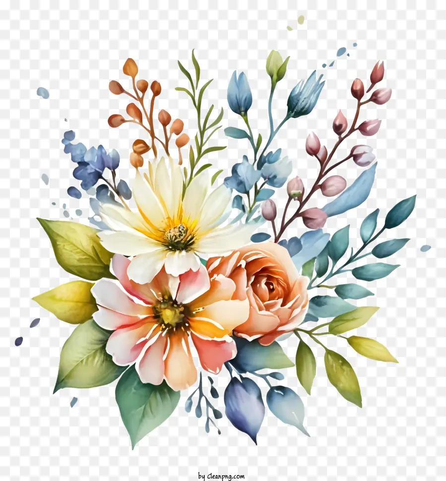 Lindo Buquê，Flores Coloridas PNG