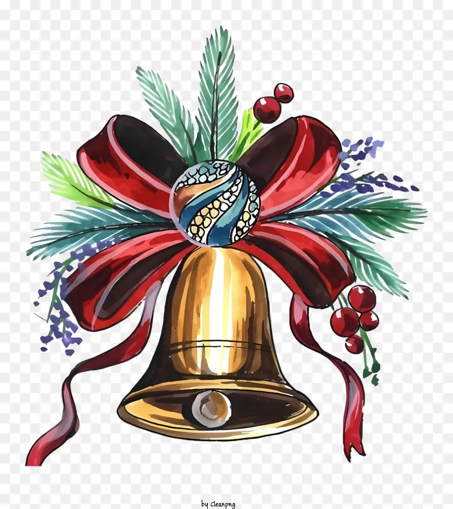 Ouro Bell，Holly Folhas PNG