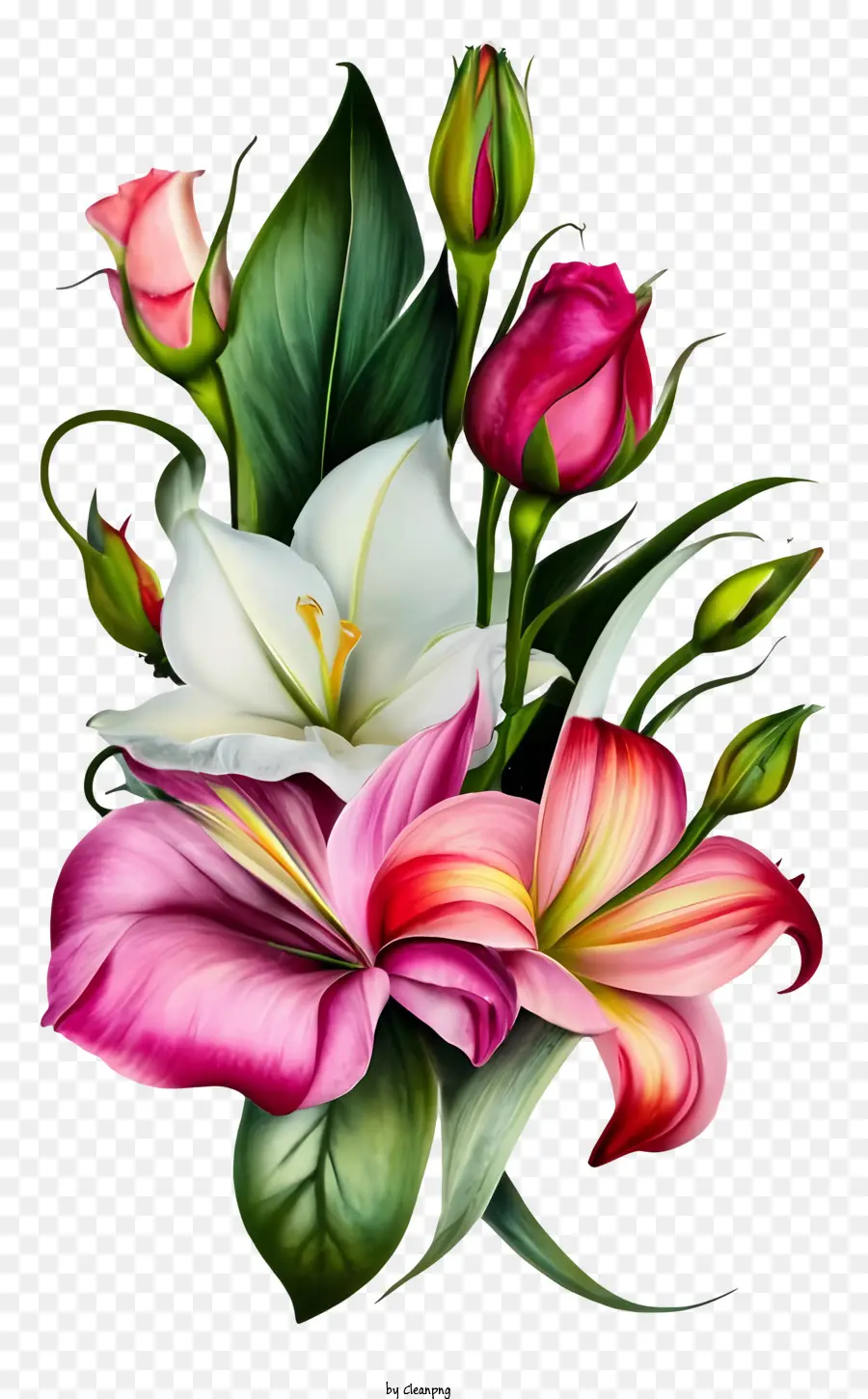 Bouquet Of Flowers，Rosas Cor De Rosa PNG