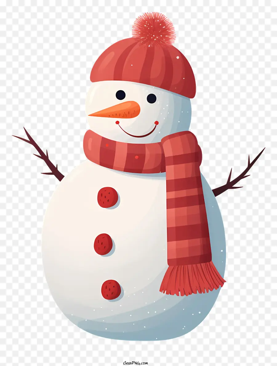 Boneco De Neve，A Red Hat PNG