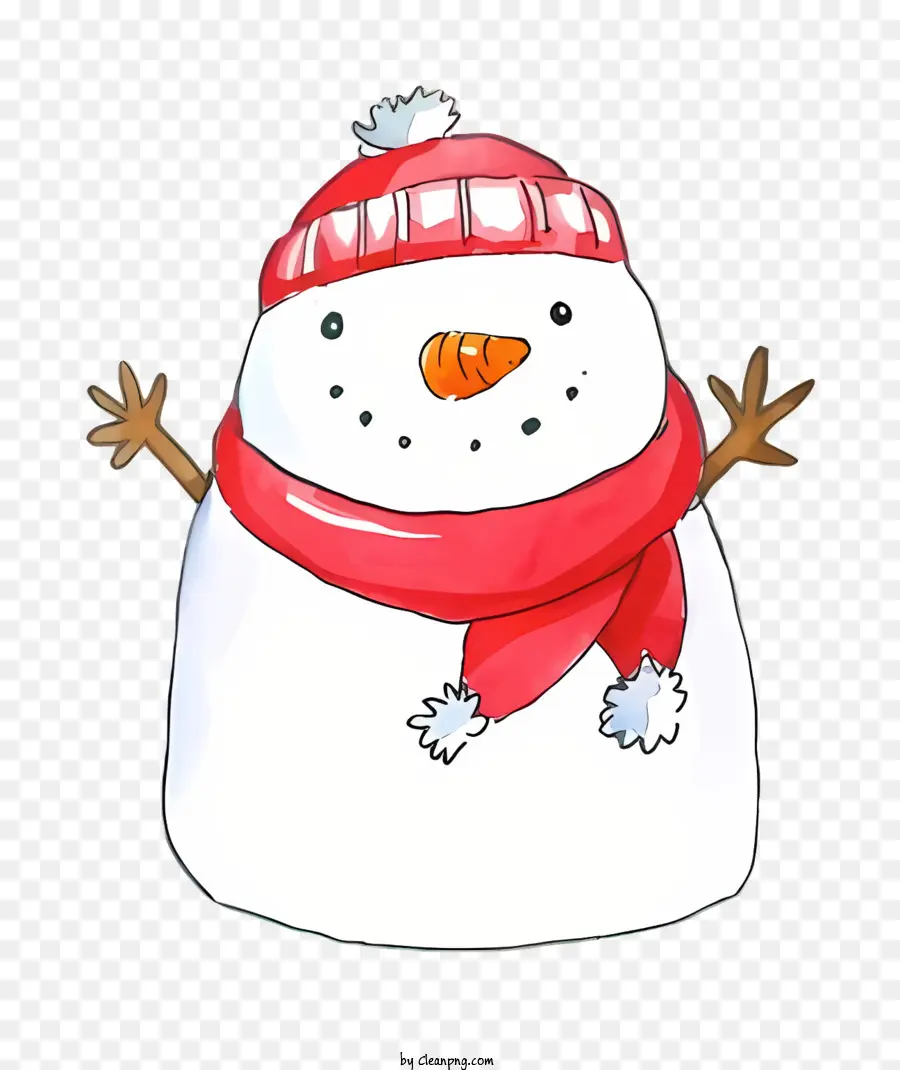 Boneco De Neve，A Red Hat PNG