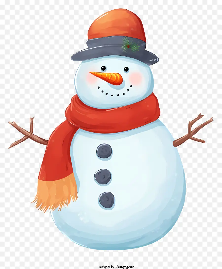 Boneco De Neve，Lenço Vermelho PNG