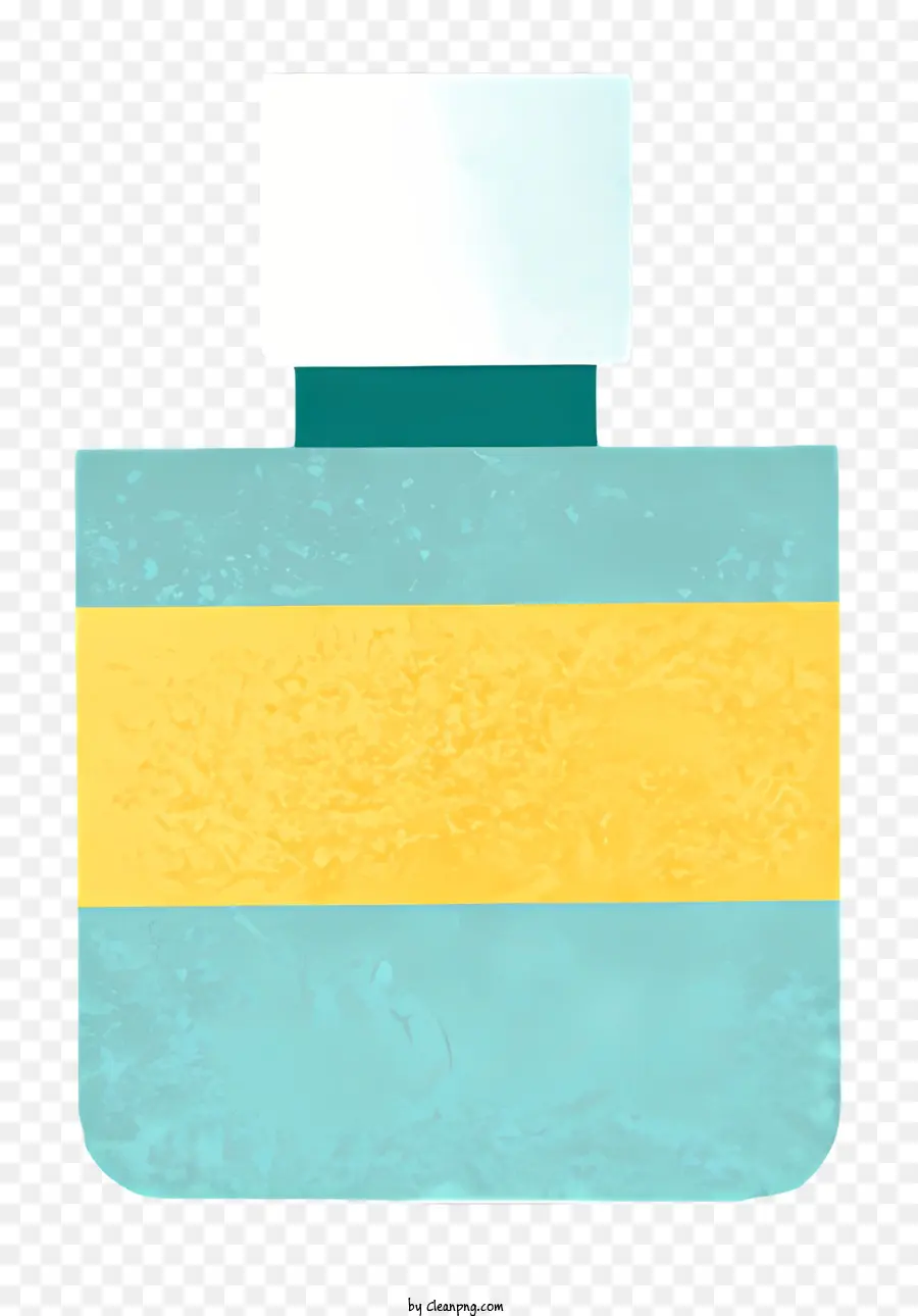 Garrafa De Vidro，Etiqueta Listrada Amarela E Azul PNG