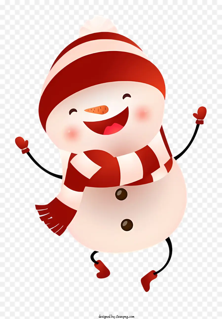 Boneco De Neve，Listrado Vermelho E Branco PNG