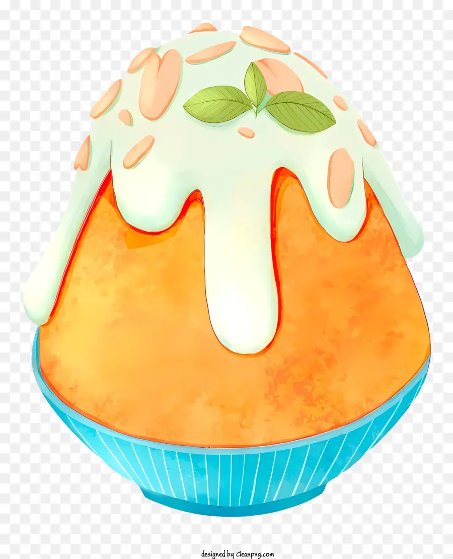 Bolo De Laranja，Sobremesa Com Gelo Raspado PNG