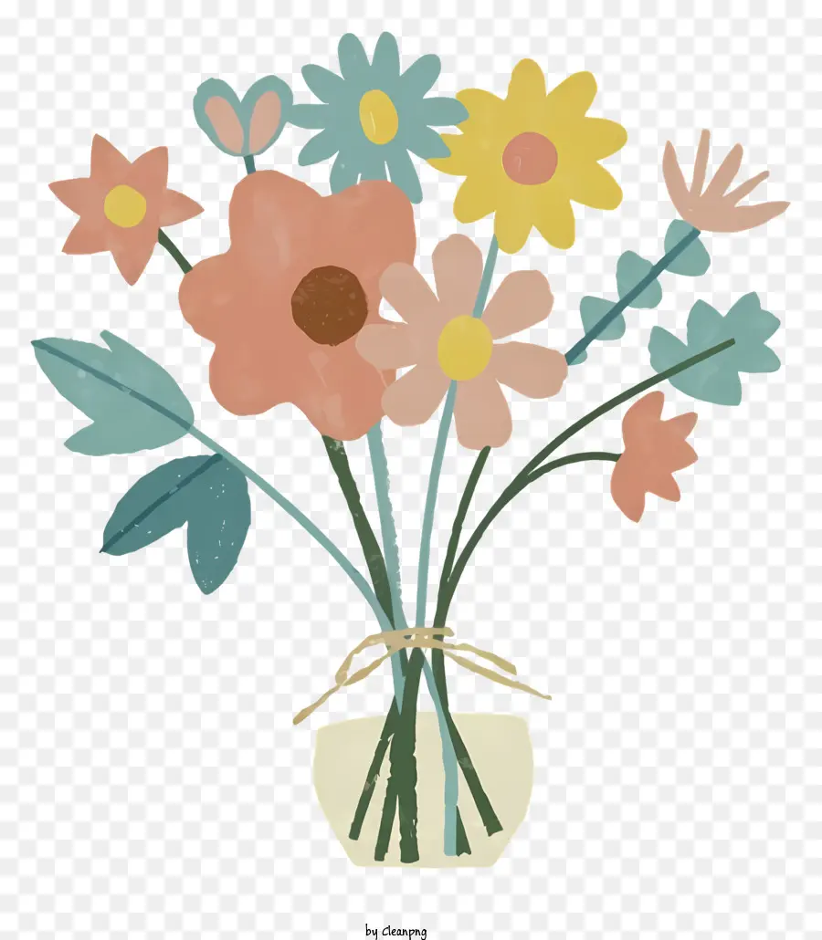 Flores Coloridas，Arranjo De Vaso PNG