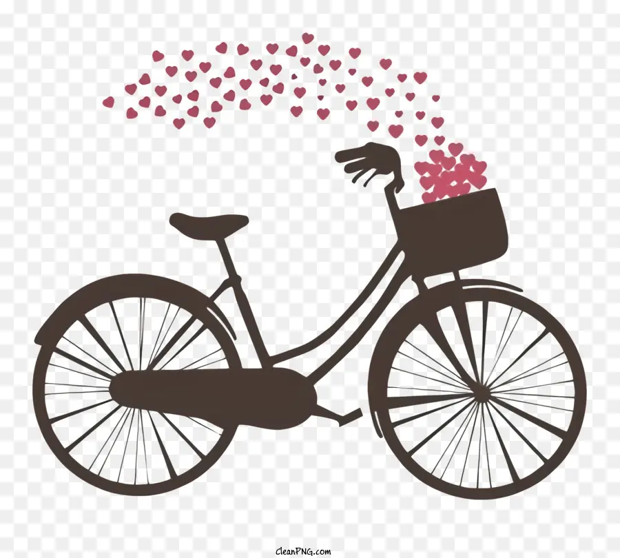 Romântico Ilustração，Bicicleta Com Rosas PNG