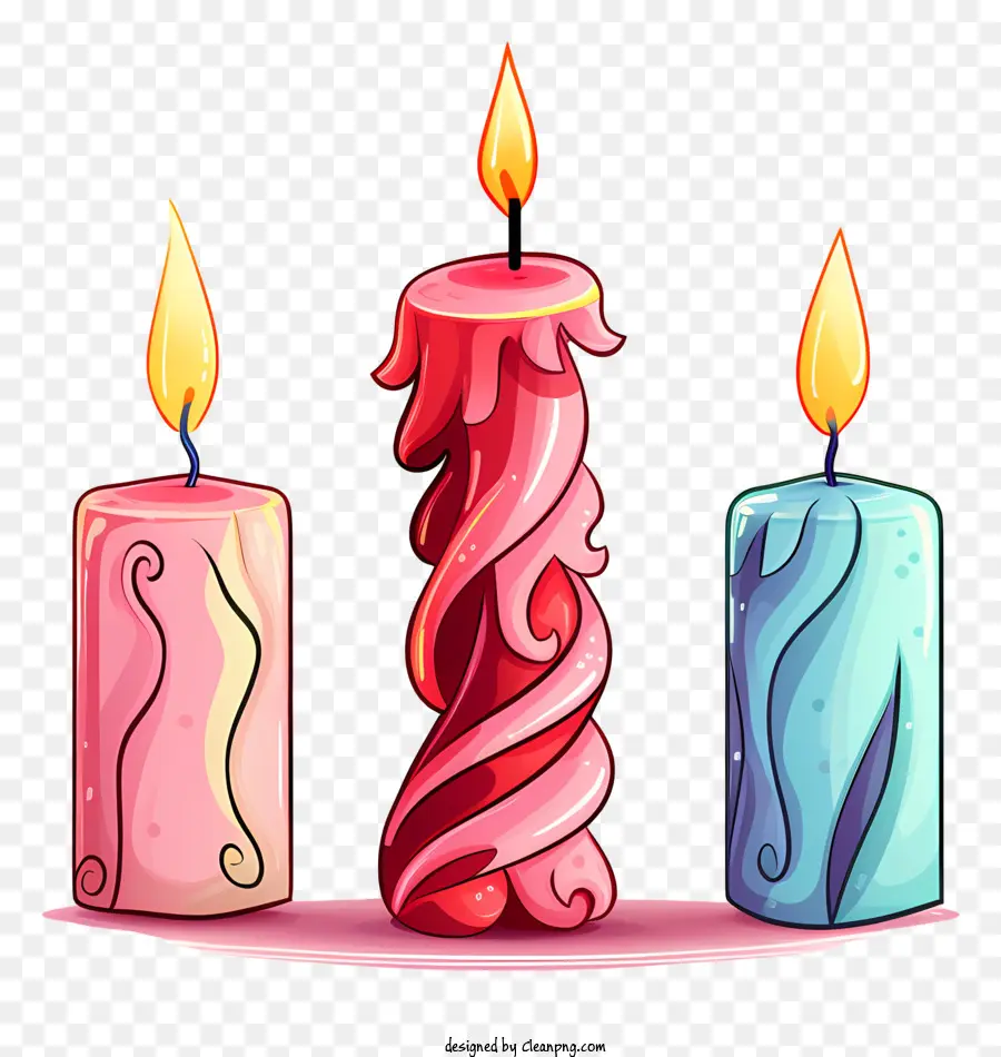 Velas Coloridas，Três Velas Coloridas PNG