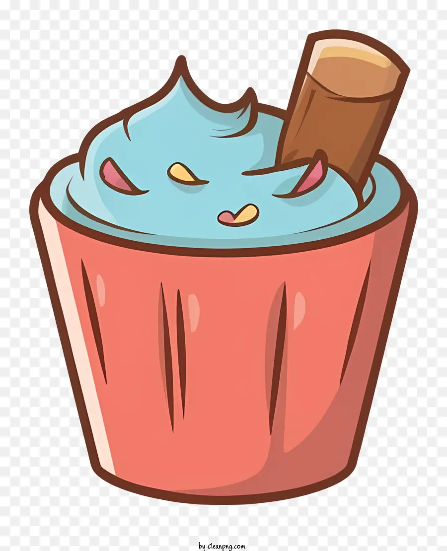 Cupcake，Glacê Azul PNG