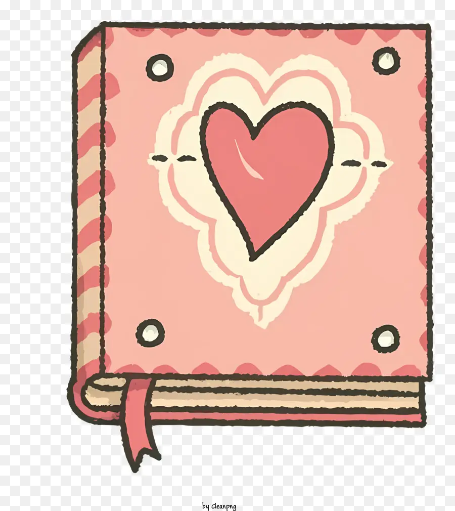 Livro Em Forma De Coração Rosa，Marcado Em Forma De Coração PNG