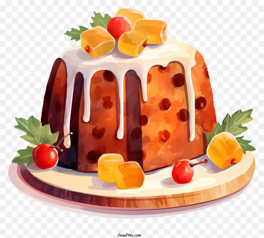 Bolo Sobremesa，Bolo De Frutas PNG