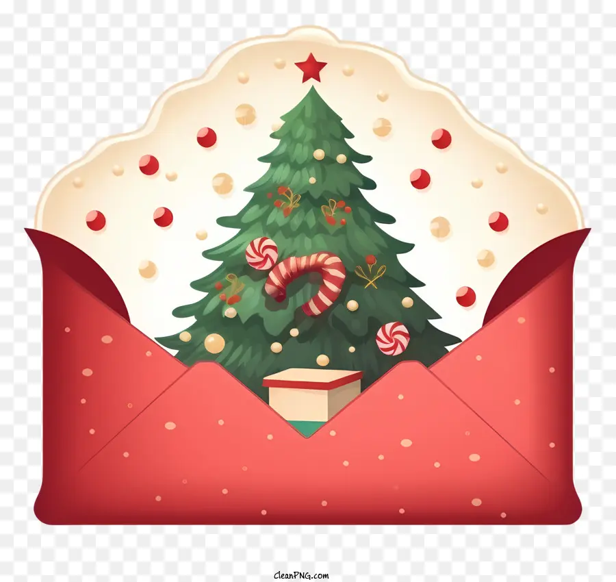 Envelope Aberto，Christmas Tree Drawing PNG