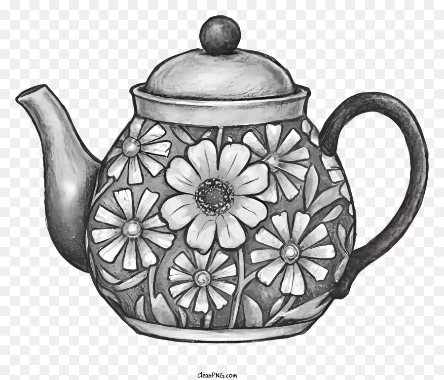Bule De Chá，Floral Padrão PNG