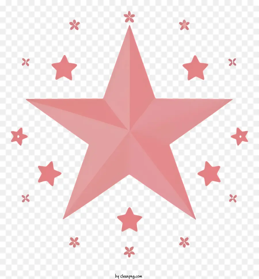 Cor De Rosa Estrelas，Design De Estrelas PNG