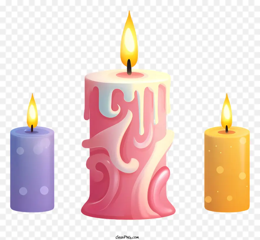 Velas，Três Velas Coloridas PNG