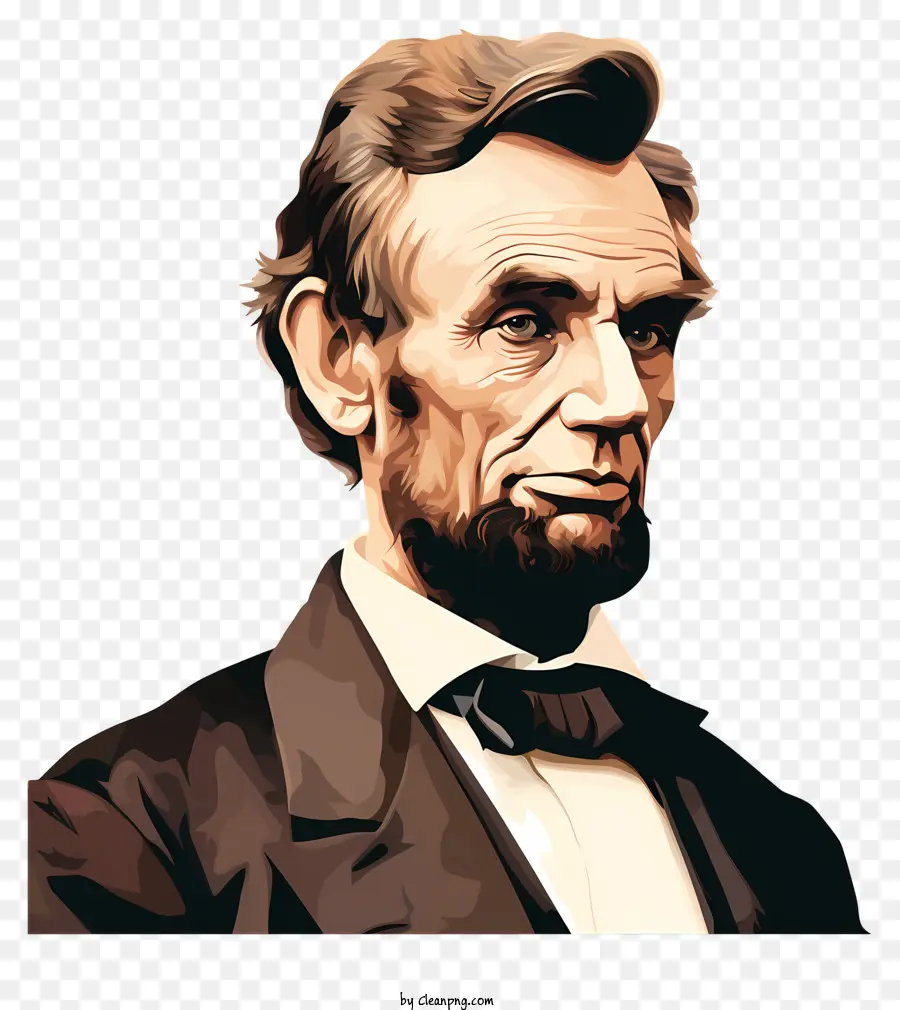 Abraham Lincoln，Retrato Em Branco E Preto PNG
