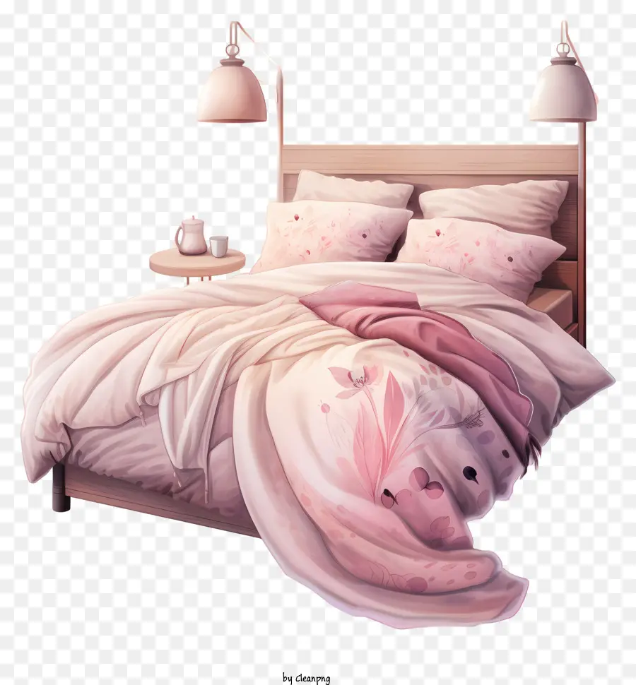 Cama，Cama Rosa PNG