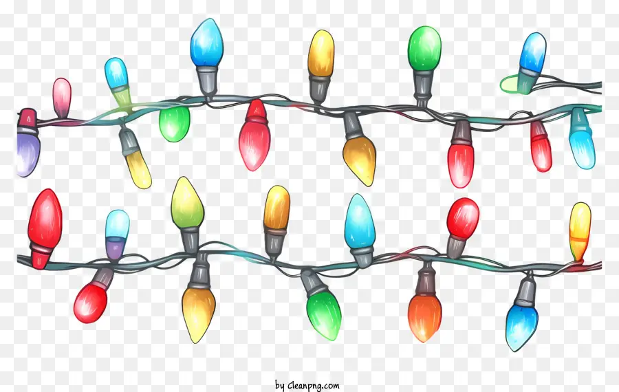 Luzes De Natal，Luzes De Corda Coloridas PNG