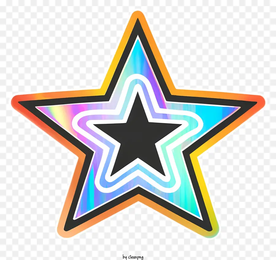 Estrela Com Arco íris Halo，Cores Em Turbilhão PNG