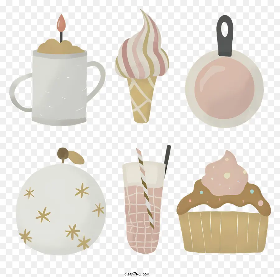 Cupcakes，Cones De Sorvete PNG