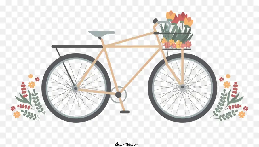 Bicicleta Com Flores，Arranjo Floral PNG