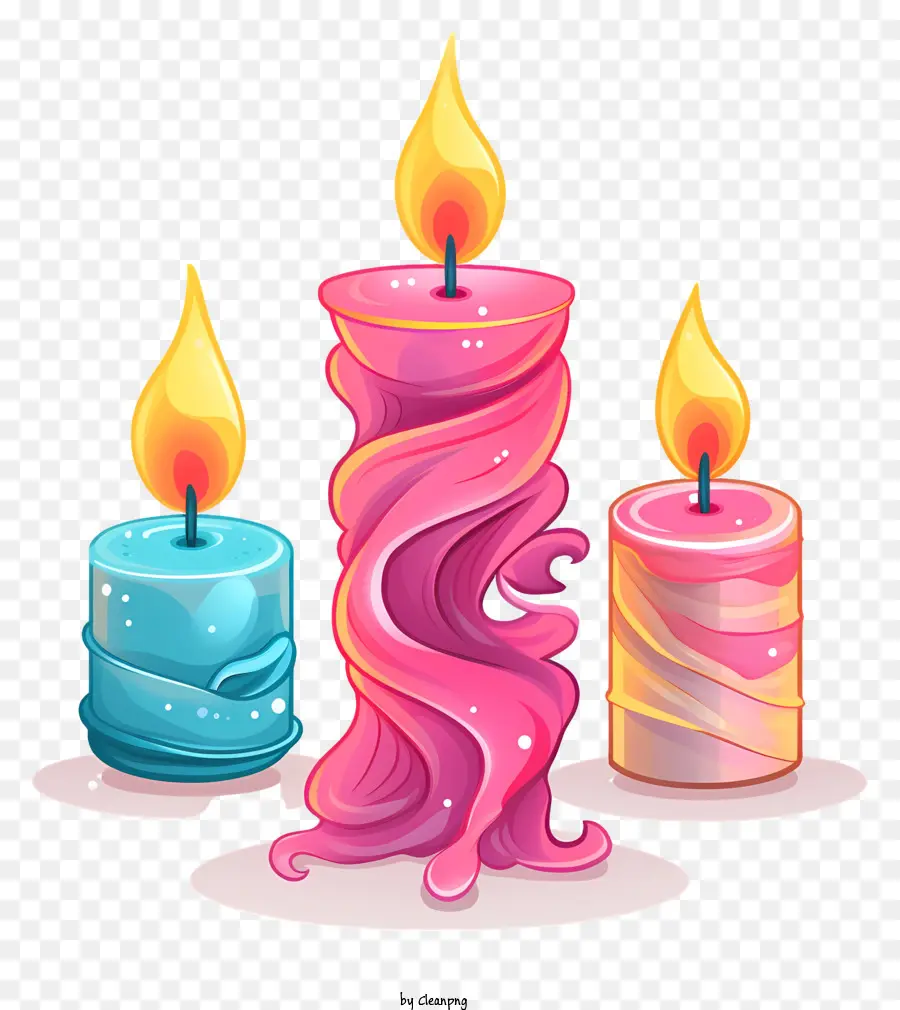 Velas De Desenho Animado，Velas Coloridas PNG