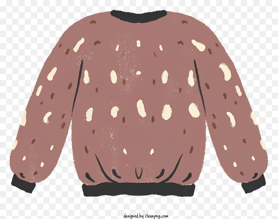 Sweater Marrom，Padrão De Bolinhas PNG