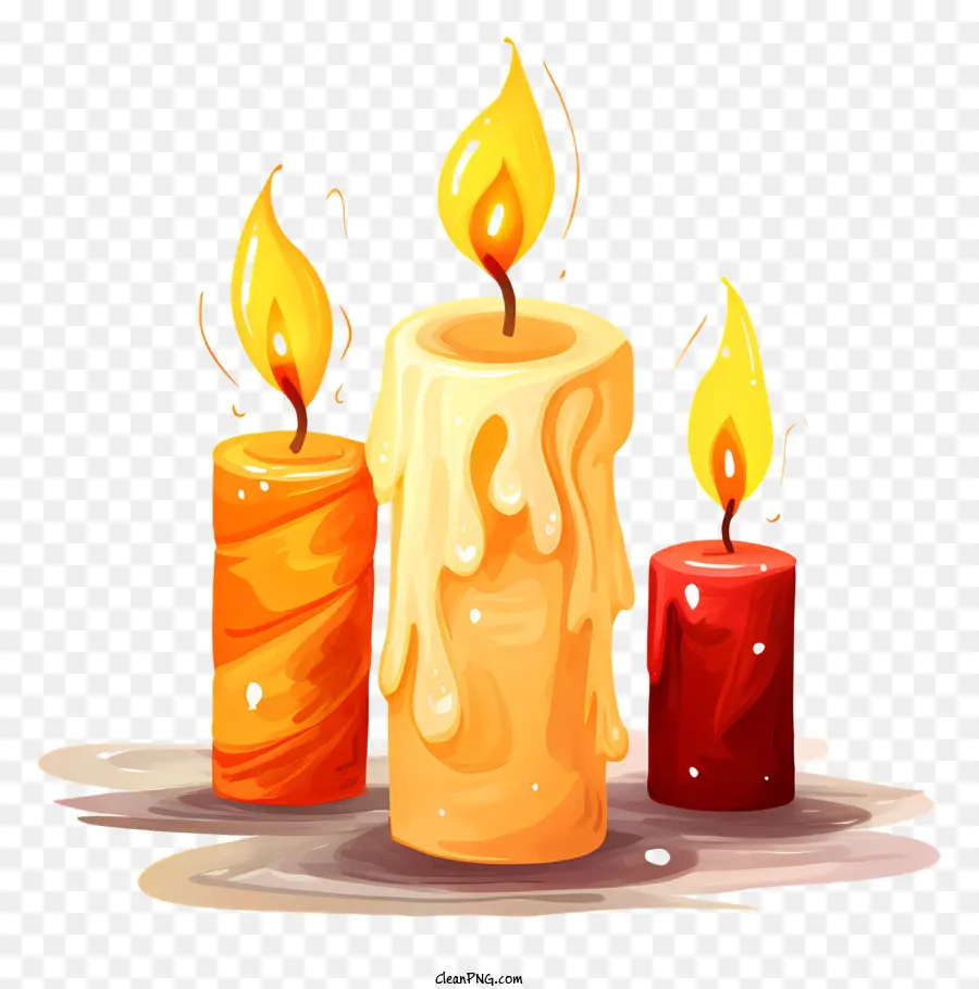 Velas Acesas，Velas De Mesa PNG