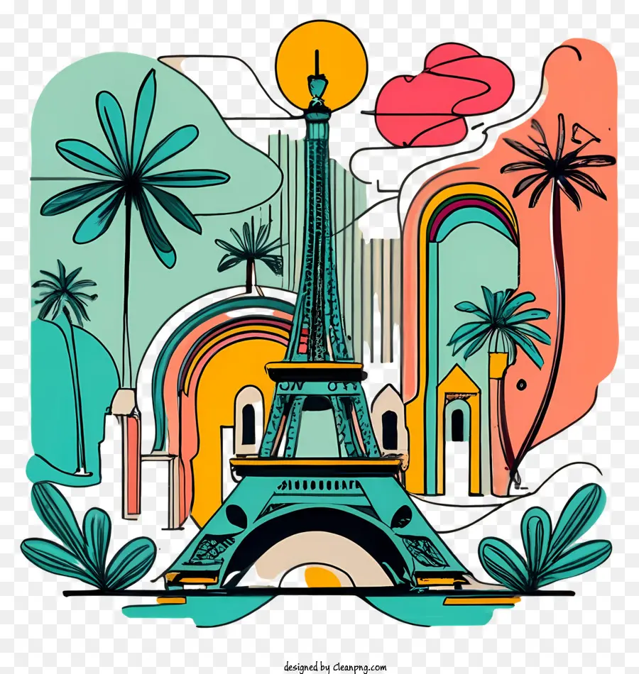 Torre Eiffel Cartaz，Pôster De Paris França PNG
