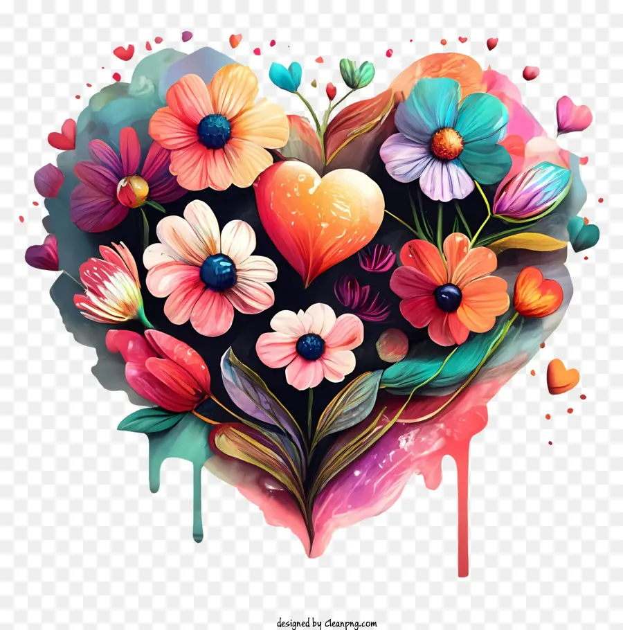 Heartshaped Flores，Flor Arte PNG