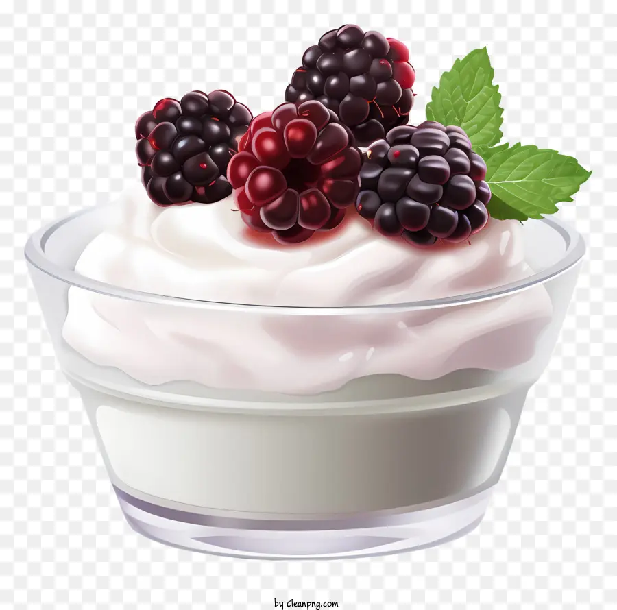 Iogurte Caseiro，Blackberries Frescas PNG