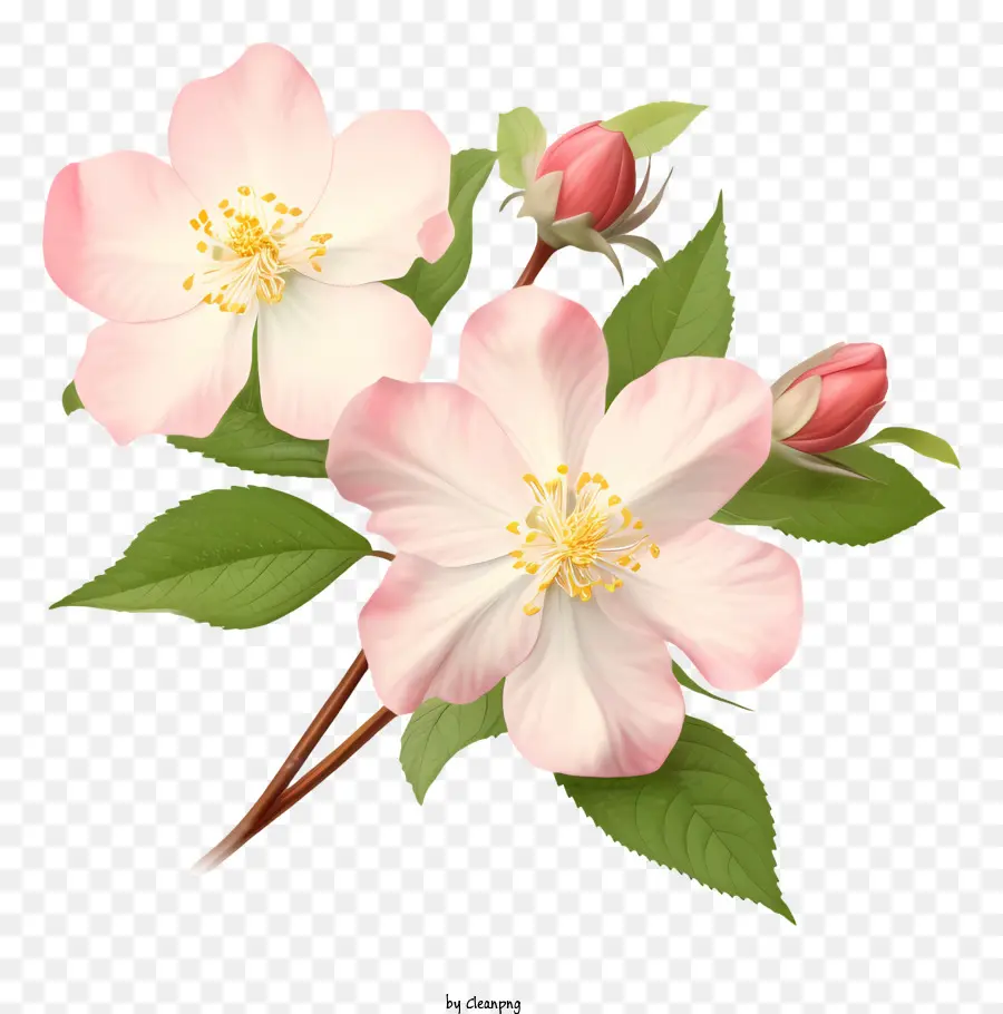 Blossom De Maçã Rosa，Ramo De árvore PNG